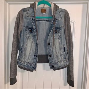 AE hooded denim jacket